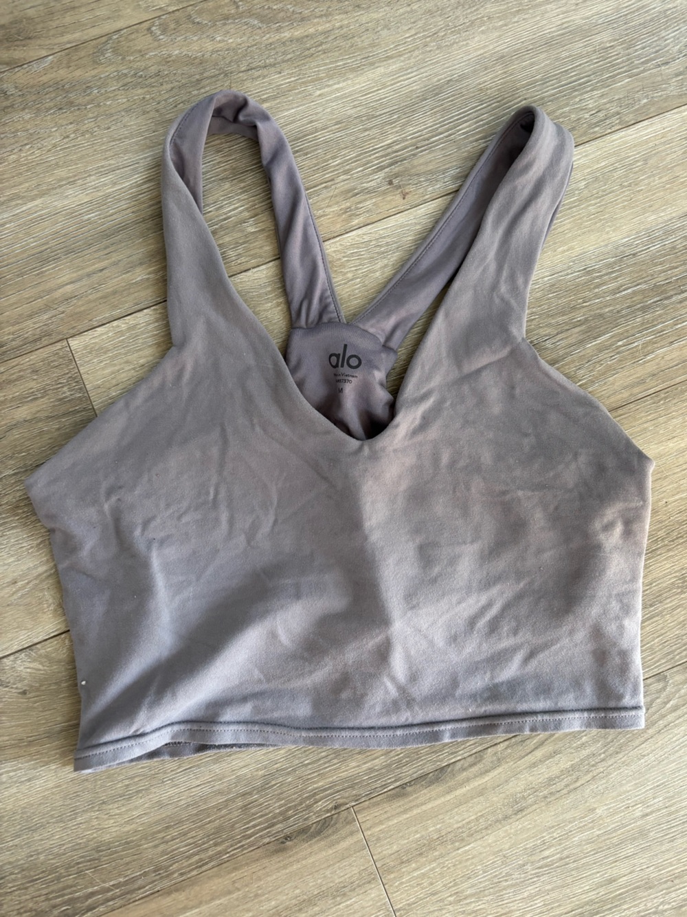ALO Yoga Lavender Gray Ribbed V-Neck Tank